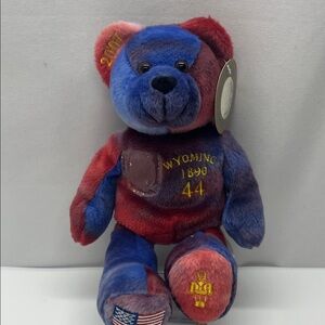 2007 Wyoming 1890 Multicolor Plush Bear - Collectible Quarter Bear